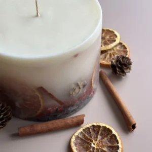 White Christmas Botanical Candle